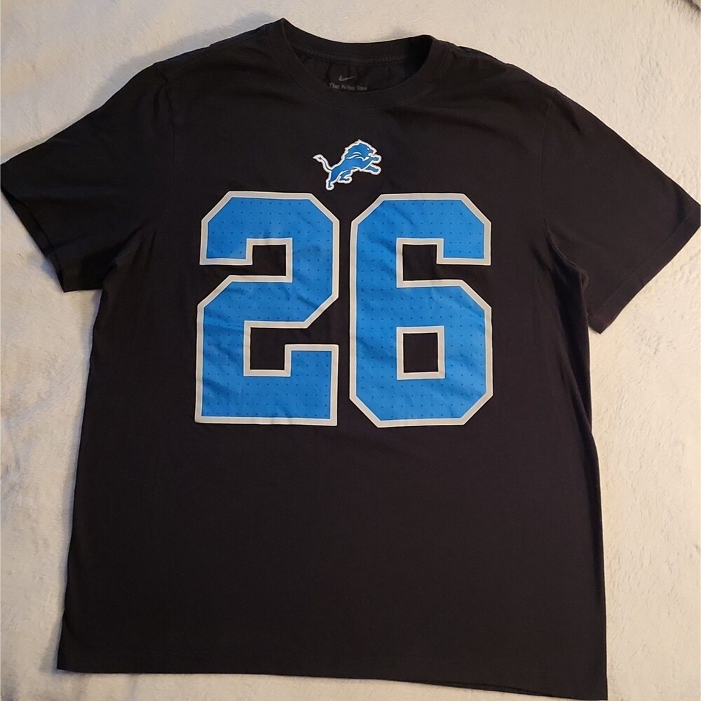 Nike  Detroit Lions Gibbs #26 Black Shirt Size L Football NFL EUC